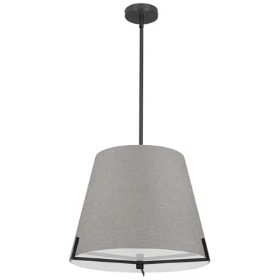 Dainolite Preston 19.25" Wide 4 Light Matte Black Pendant In Gray