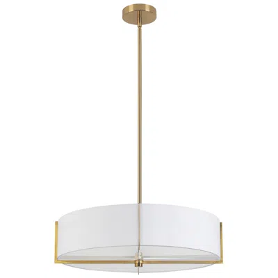 Dainolite Preston 20 3/4" Wide Aged Brass Pendant Light W/ White Shade