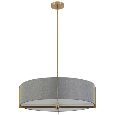 Dainolite Preston 26" Wide 4 Light Aged Brass Pendant In Gray
