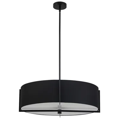 Dainolite Preston 26" Wide Black Drum Pendant Light