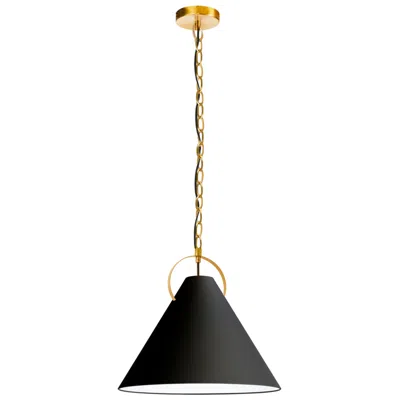 Dainolite Princeton 16" Wide Aged Brass Pendant In Black
