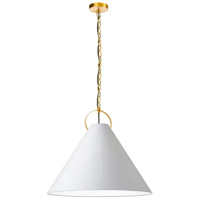 Dainolite Princeton 24" Wide Aged Brass Pendant In White