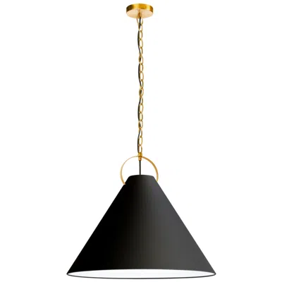 Dainolite Princeton 24" Wide Aged Brass Pendant In Black