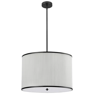 Dainolite Prudy 24" Wide 4 Light Matte Black Pendant In White