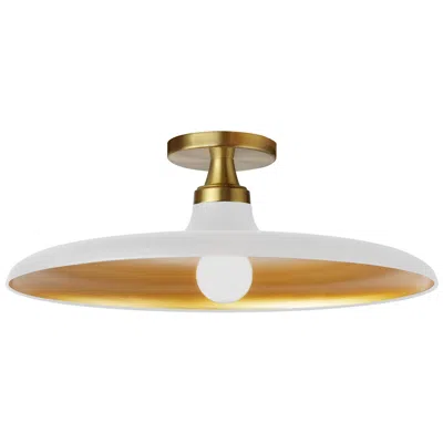 Dainolite Quentin 1-light Flush Mount In White
