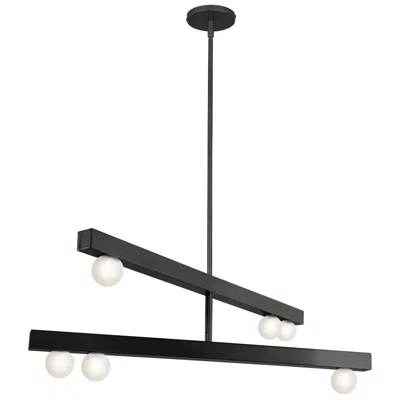 Dainolite Raleigh 30" Wide 6 Light Matte Black Chandelier