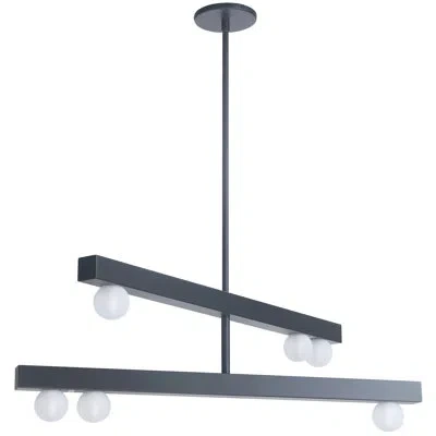 Dainolite Raleigh 6 Light Chandelier In Matte Black