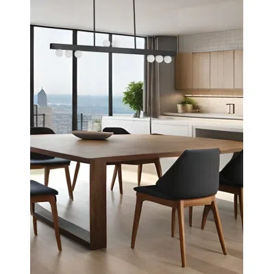 Dainolite Raleigh 9 Light Horizontal Pendant - White Opal Glass In Matte Black