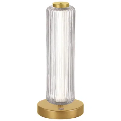 Dainolite Ramona 15" High Aged Brass Led Table Lamp