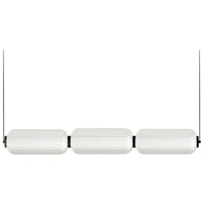 Dainolite Ramona 38"w Matte Black 30w Led Horizontal Pendant W/ Fluted Glass Sha