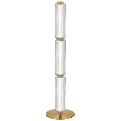 Dainolite Ramona 43" High Aged Brass Finish Floor Lamp W/ Clear Shade