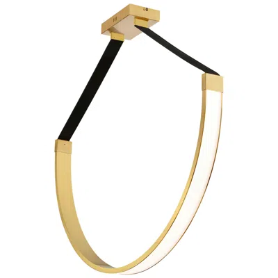 Dainolite Regan 40" Wide Aged Brass 50w Led Pendant In Gold