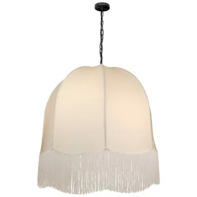 Dainolite Reina 30" Wide White, Matte Black Pendant In Brown