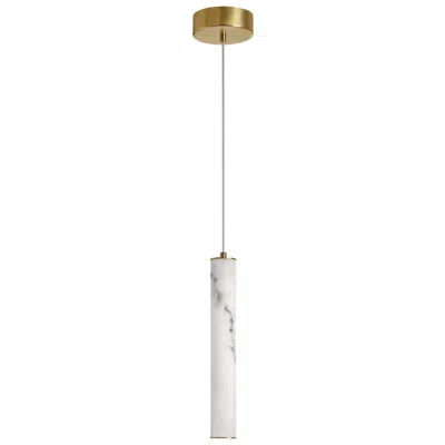 Dainolite Reuben 2.5" Wide Aged Brass Led Pendant In Multi