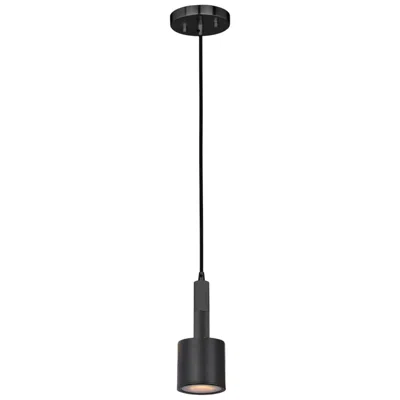 Dainolite Rhoswen 3.5" Wide Matte Black Pendant With Frosted Diffuser