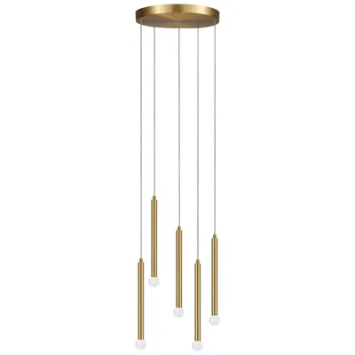 Dainolite Sanya 24" Wide 5 Light Aged Brass Multi Pendant