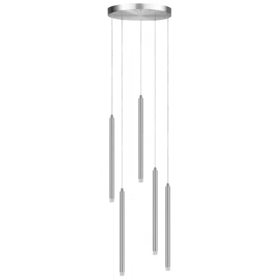 Dainolite Sanya 24"w 5 Light Polished Chrome Led Multi Pendant With White Acyrli