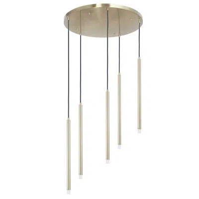 Dainolite Sanya 5 Light Led Multi Pendant - Acyrlic In Aged Brass