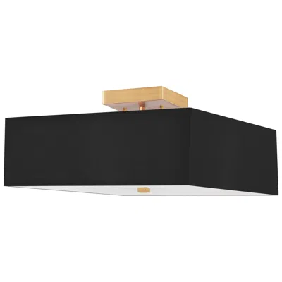 Dainolite Seren 14.25" Wide 3 Light Aged Brass Semi-flush Mount In Black