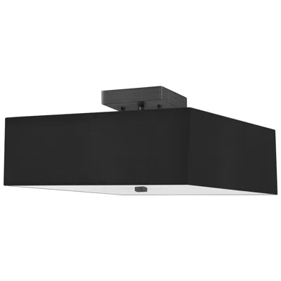 Dainolite Seren 14.25" Wide 3 Light Matte Black Semi-flush Mount