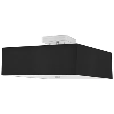 Dainolite Seren 14.25" Wide 3 Light Satin Chrome Semi-flush Mount