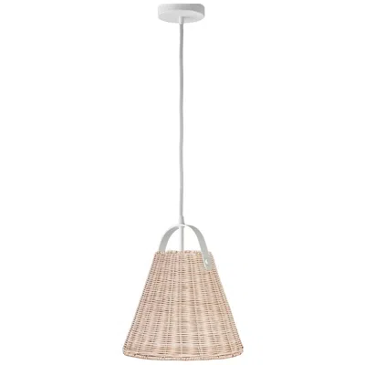 Dainolite Shenandoah 13" Wide Matte White Pendant With Wicker Shade