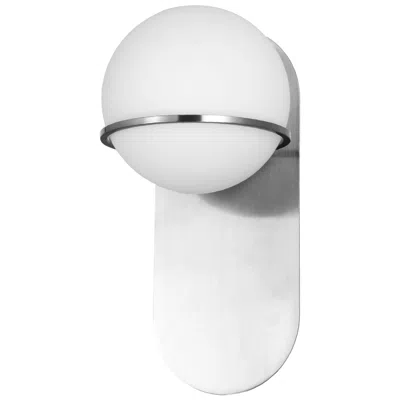 Dainolite Sofia 12" High Polished Chrome Vertical Wall Sconce With White Glass