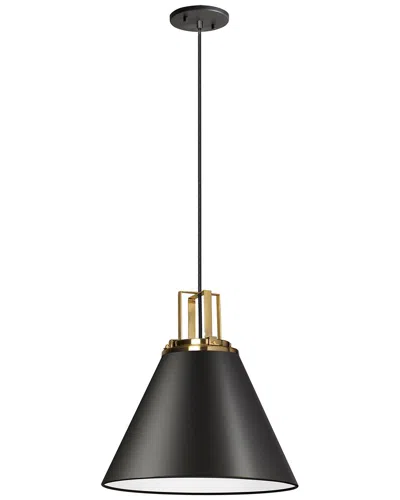 Dainolite Sonus 1-light Pendant In Matte Black,aged Brass
