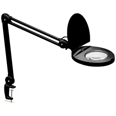 Dainolite Sorenson Led Clamp On Desk Lamp With Magnifier In Black
