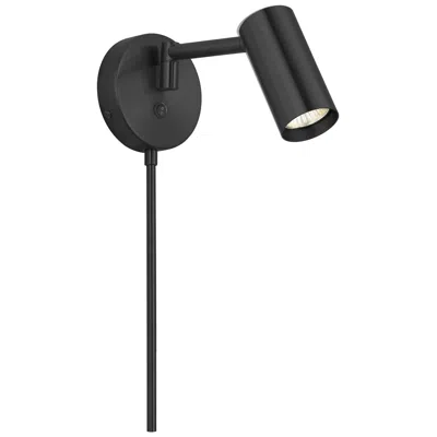 Dainolite Stanly 5.5" High Matte Black Wall Swing Arm Spotlight