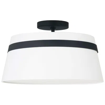 Dainolite Symphony 15" Wide 3 Light Matte Black Semi-flush Mount