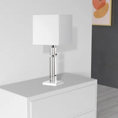 Dainolite Table Lamp, Square Shade In Gray