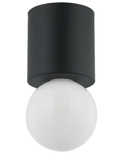 Dainolite Theron 1-light Flush Mount In Matte Black
