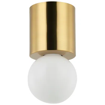 Dainolite Theron 4.75" Wide Globe Aged Brass Flush Mount In Gold
