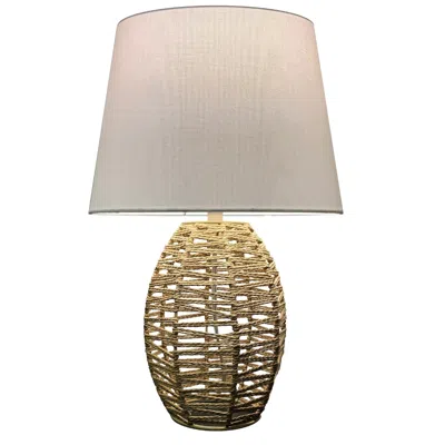 Dainolite Tillie 18" High Natural Finish Table Lamp W/ Beige Shade