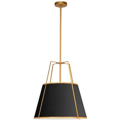 Dainolite Trapezoid 18" Wide 3 Light Gold And Black Pendant