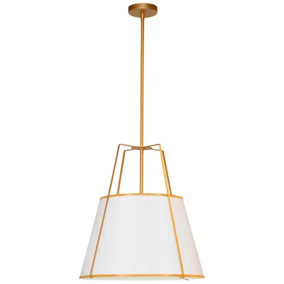 Dainolite Trapezoid 18" Wide Painted Gold Drum Pendant Light
