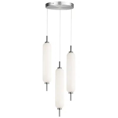 Dainolite Typha 12" Wide 3 Light Polished Chrome Led Multi Pendant