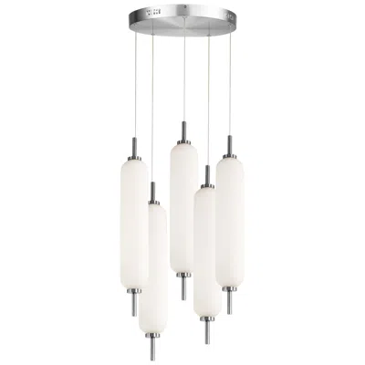 Dainolite Typha 12" Wide 5 Light Polished Chrome Led Multi Pendant