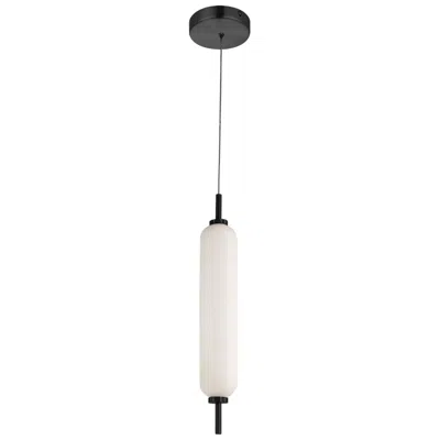 Dainolite Typha 2.5" Wide Matte Black 10w Pendant With White Opal Glass