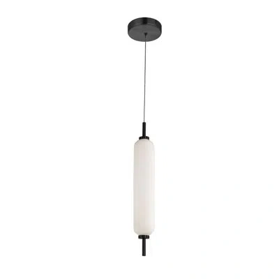 Dainolite Typha Pendant - 10w - White Opal Glass In Matte Black