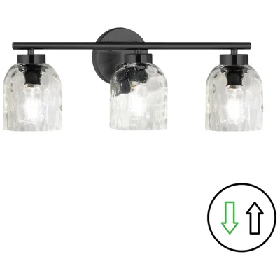 Dainolite Vallora 21" Wide 3 Light Matte Black Vanity Light