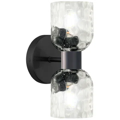 Dainolite Vallora 4.75" Wide 2 Light Matte Black Vanity Light