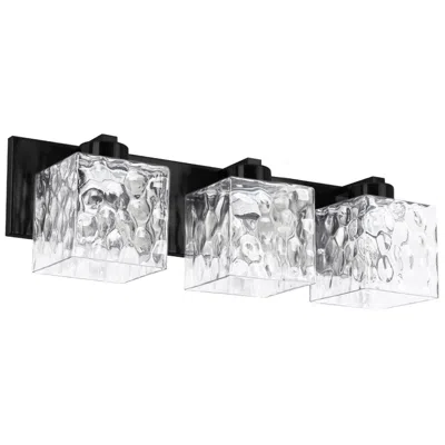 Dainolite Veda 22.75" Wide 3 Light Matte Black Vanity With Clear Glass