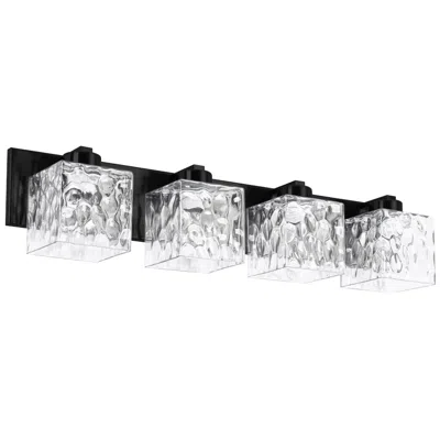 Dainolite Veda 30.75" Wide 4 Light Matte Black Vanity With Clear Glass