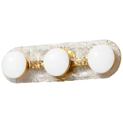 Dainolite Velma 20" Wide 3 Light Aged Brass Vanity With Clear Glass
