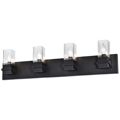 Dainolite Veronica 32" Wide 4-light Matte Black, Clear Vanity