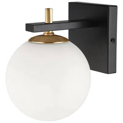 Dainolite Vivaldi 8" High Matte Black And Aged Brass Wall Sconce