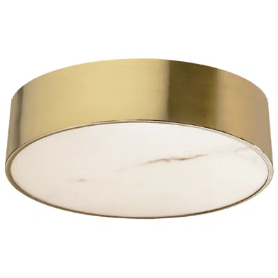 Dainolite Walsh 12" Wide Aged Brass Finish Flush Mount W/ Alabaster Shade