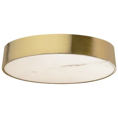 Dainolite Walsh 16" Wide Aged Brass Finish Flush Mount W/ Alabaster Shade In Gold